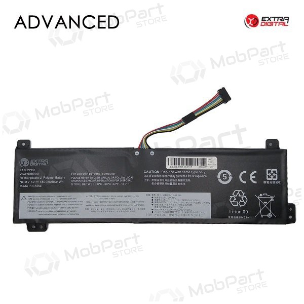 Lenovo L17L2PB3, 4500mAh kannettavan tietokoneen akku, Advanced Lenovo L17L2PB3, 4500mAh kannettavan tietokoneen akku, Advanced