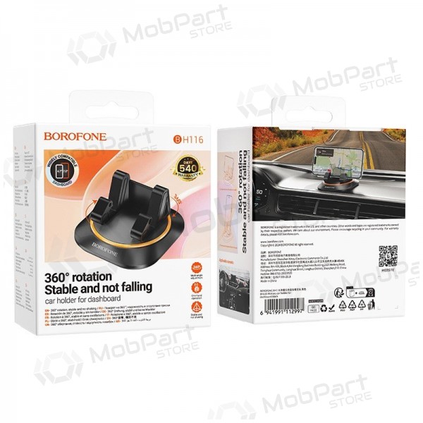 Auton matkapuhelinpidike Borofone BH116 (dashboard) musta