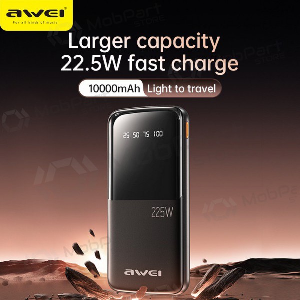 Ulkoinen paristo Power Bank Awei P10K 22.5W 10000mAh musta