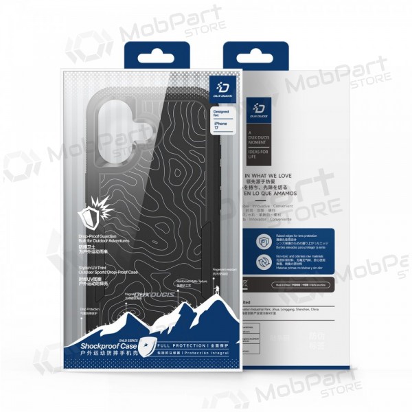 Apple iPhone 17 kotelo Dux Ducis Shld musta (Triangle Pattern)