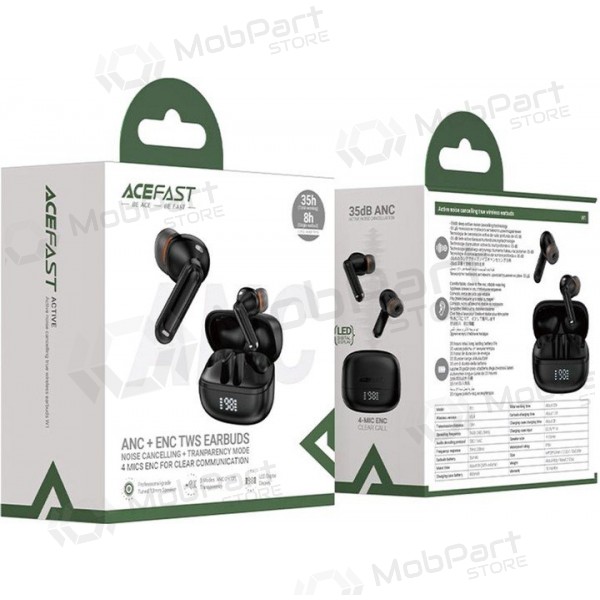 Langattomat kuulokkeet Acefast W1 ANC juodos