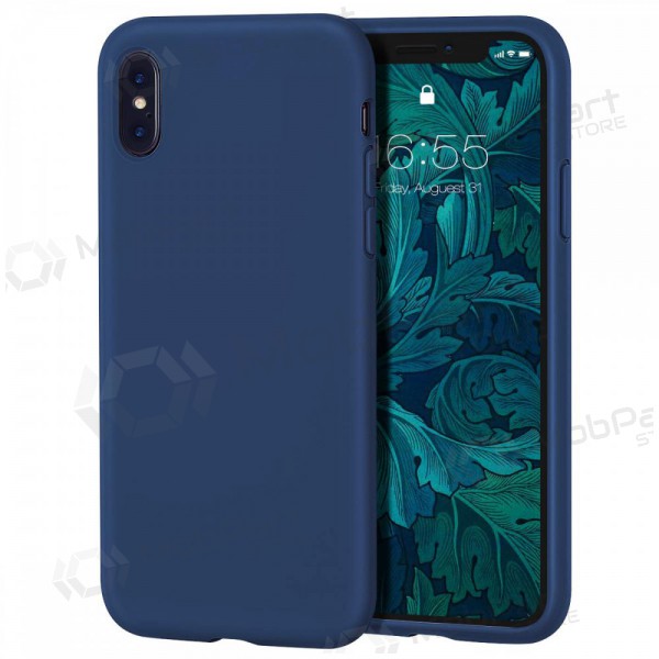 Apple iPhone 12 kotelo - Liquid Silicone 1.5mm (tummansininen)