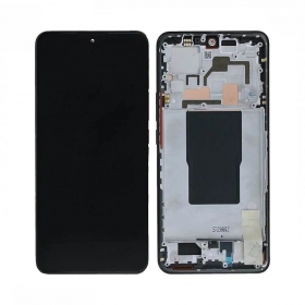 Ekranas Xiaomi 12T/12T Pro su lietimui jautriu stikliuku ja rėmeliu Black alkuperäinen (service pack)