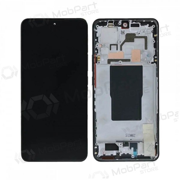 Ekranas Xiaomi 12T/12T Pro su lietimui jautriu stikliuku ja rėmeliu Black alkuperäinen (service pack)