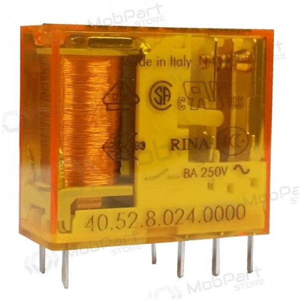 Finder 40-sarjan 2-napainen rele 405280240000 (24V AC, 8A/250VAC)