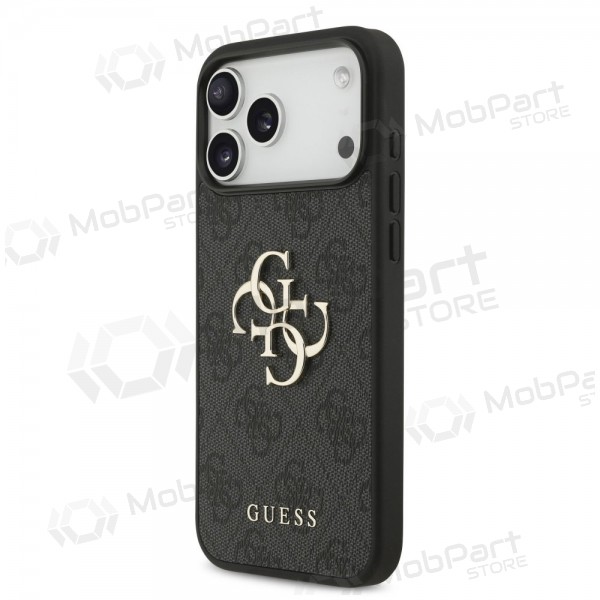 Apple iPhone 17 Pro Max - Guess PU 4G Metal Logo kotelo (harmaa)