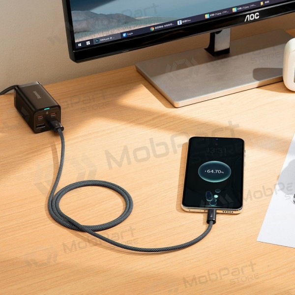 USB kaapeli Baseus Dynamic 100W USB-A to Type-C 1.0m harmaa CALD000616