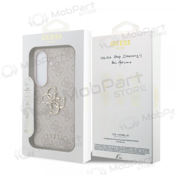 Samsung Galaxy S26 kotelo - Guess PU 4G Metal Logo (vaaleanpunainen)