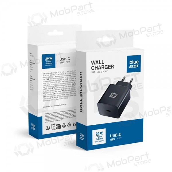 Puhelinlaturi Blue Star TFB-TC-20WPD 20 W USB-C musta