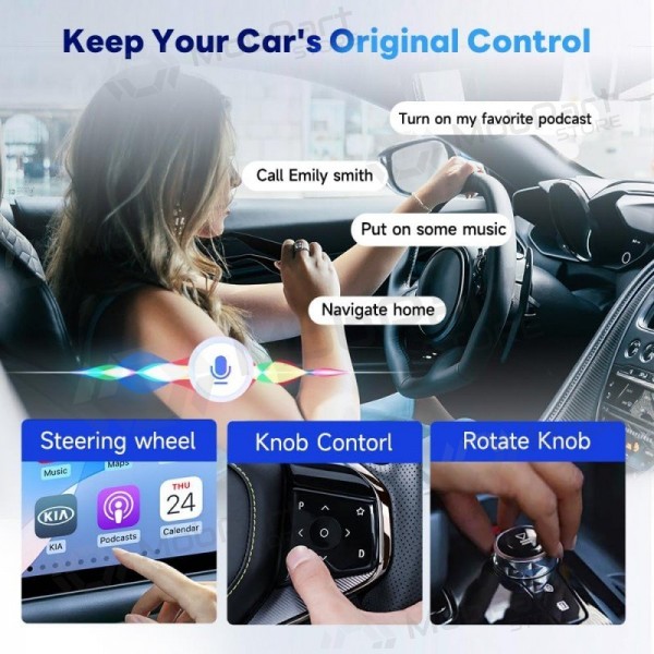 CarPlay-sovitin Carlinkit HD2CP Pro langaton Android Auto musta