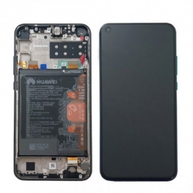Huawei P40 Lite E näyttö (musta) (kehyksellä ja paristo) (service pack) (alkuperäinen)
