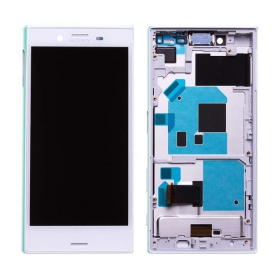 Sony F5323 Xperia X Compact näyttö (valkoinen) (kehyksellä) (käytetty grade A, alkuperäinen)