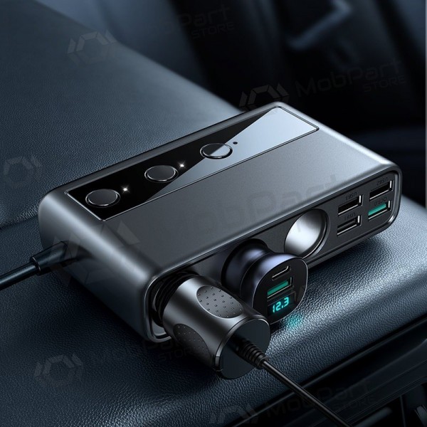 Laturi automobilinis Joyroom 9in1 154W 3x12V, PD USB Type-C, QC3.0 USB-A, 4xUSB-A JR-CL06