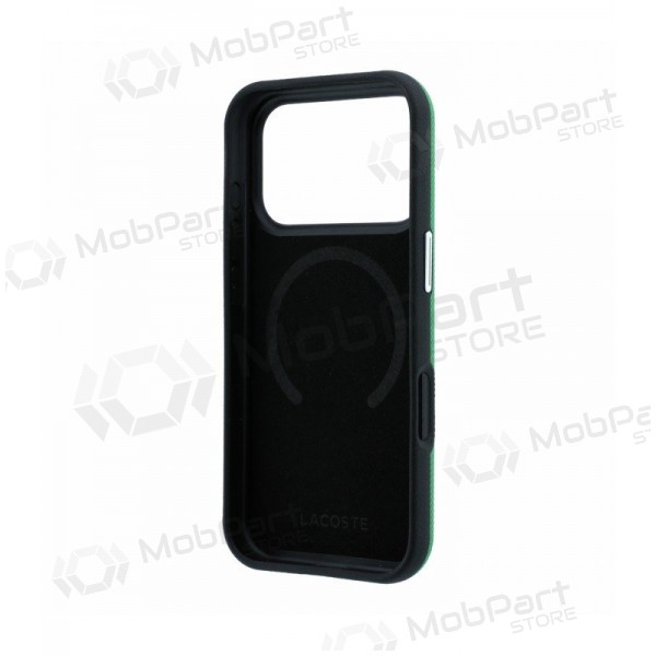 Apple iPhone 18 Pro Max kotelo - Lacoste PVC Petit Pique Semi Wrap Embossed MagSafe (vihreä)