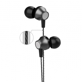 Handsfree Devia Metal In-Ear 3,5mm (musta)