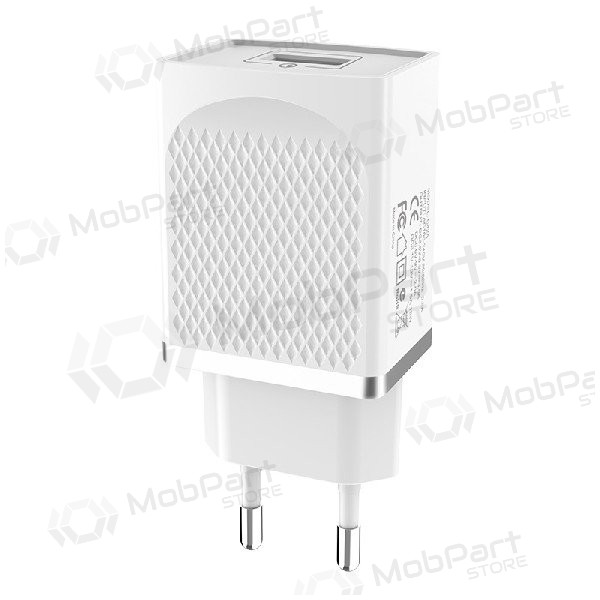 Laturi HOCO C42A Vast power QC3.0 USB 18W (3.6V-6.5V/3A, 6.6V-9V/2A, 9.1V-12V/1.5A) (valkoinen)