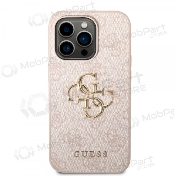Apple iPhone 14 Pro Max kotelo - Guess PU 4G Metal Logo (vaaleanpunainen)