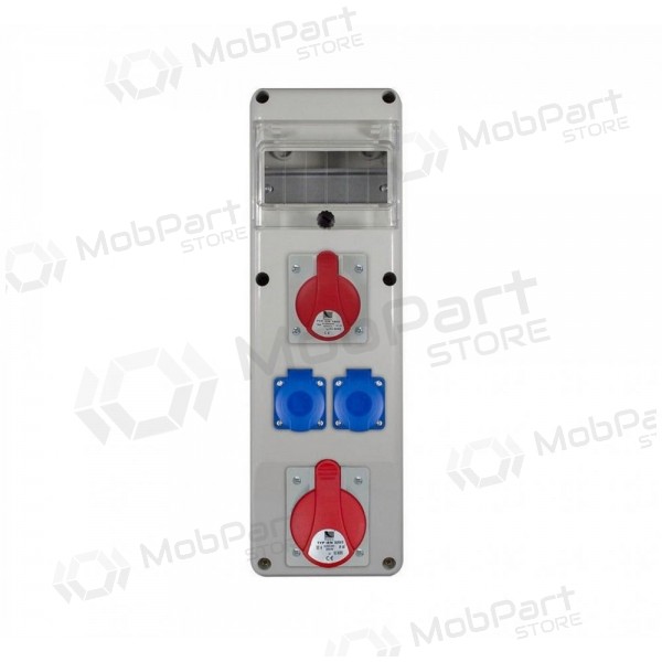 PawBol B.SLIM-6S-14-S plastikinis skydelis 6 mod (2x16A/250V 1x32A/5P 1x16A/5P)