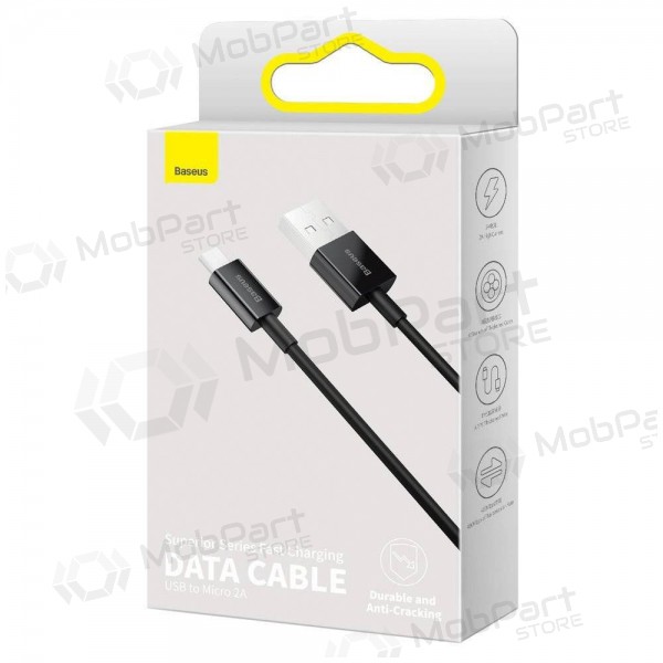 USB kaapeli Baseus Superior microUSB 2A 2.0m (musta) CAMYS-A01