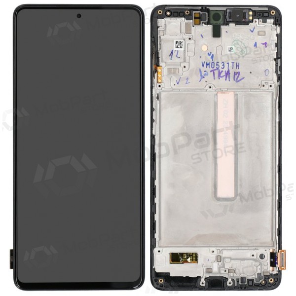 Ekranas Samsung M536 M53 5G su lietimui jautriu stikliuku ja rėmeliu Black alkuperäinen (service pack)