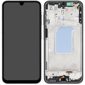 Ekranas Samsung A266 A26 5G su lietimui jautriu stikliuku ja rėmeliu alkuperäinen Black (service pack)
