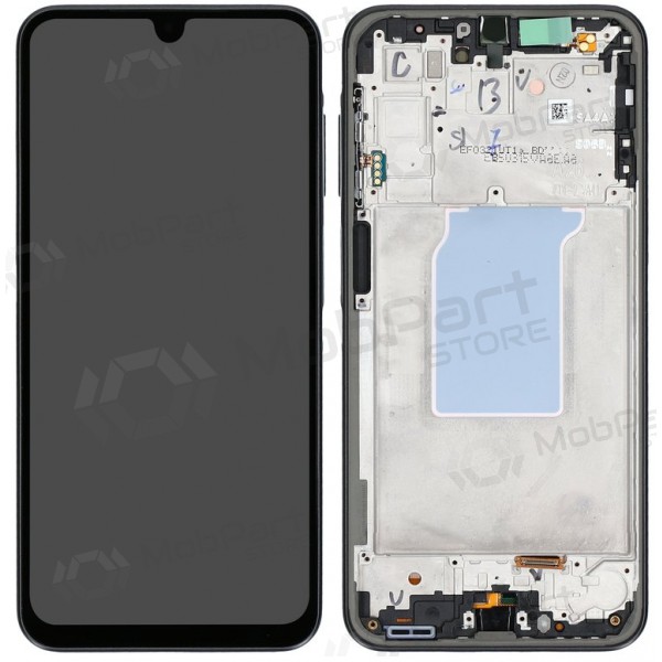 Ekranas Samsung A266 A26 5G su lietimui jautriu stikliuku ja rėmeliu alkuperäinen Black (service pack)