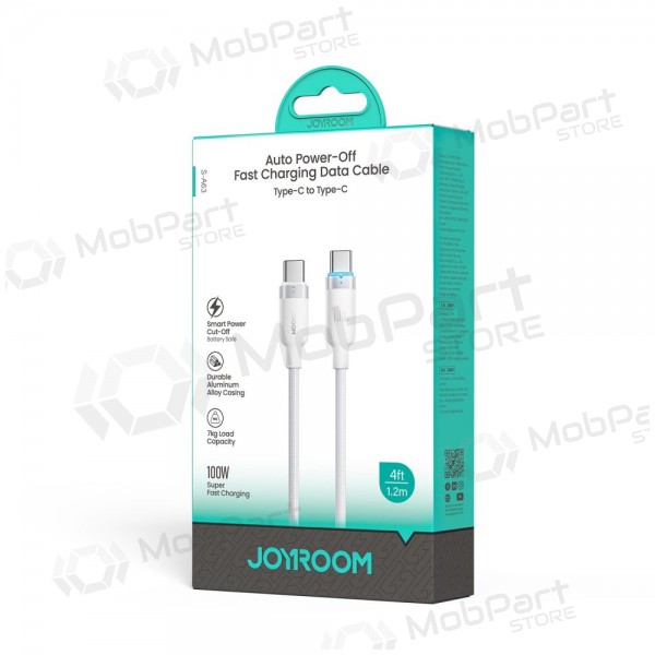 USB-C-kaapeli Joyroom S-A63 USB-C–USB-C 1.2 m 100 W valkoinen