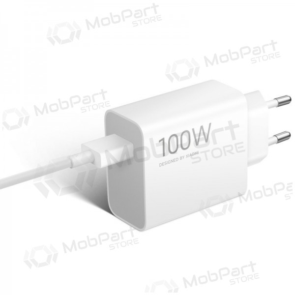 Puhelimen laturi Xiaomi Charging Combo BHR095VEU 100 W USB-A ja USB-C-kaapelilla valkoinen