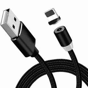 USB kaapeli Magnetic Lightning 1.0m (musta)