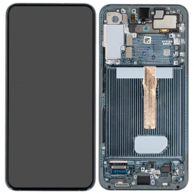 Ekranas Samsung S906 S22 Plus su lietimui jautriu stikliuku ja rėmeliu Green alkuperäinen (service pack)