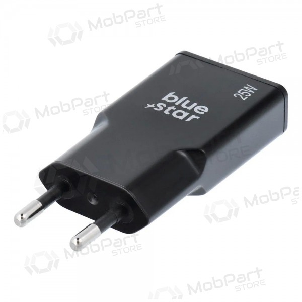 Puhelimen laturi Blue Star Slim 25 W GaN USB-C + USB-A musta