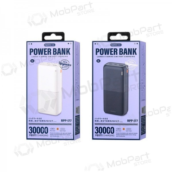 Ulkoinen paristo Power Bank Remax RPP-177 12W 30000mAh musta