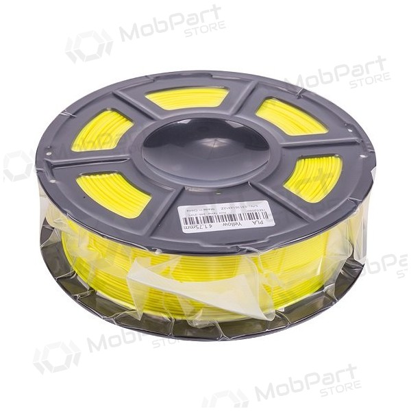 3D spausdinimo plastikas PLA, 1.75mm, 1kg, keltainen 3D spausdinimo plastikas PLA, 1.75mm, 1kg, keltainen