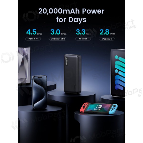 Ulkoinen paristo Power Bank Ugreen PB313 20W 20000mAh (25683) musta