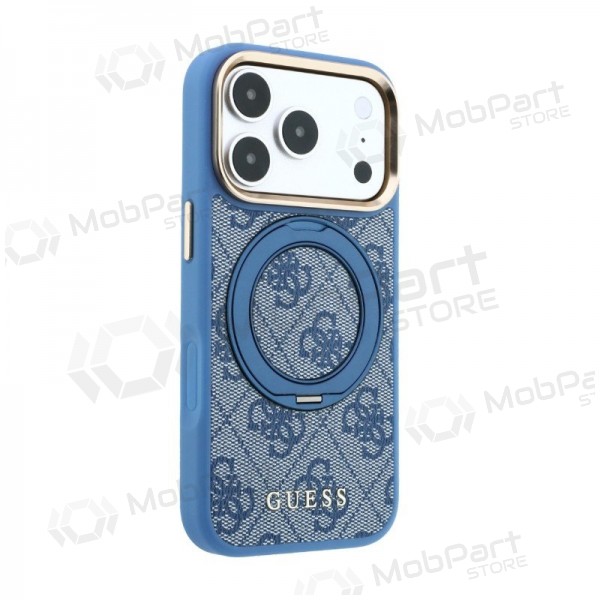 Apple iPhone 18 Pro kotelo - Guess PU 4G Ring Stand MagSafe (sininen)