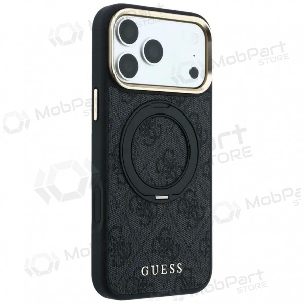 Apple iPhone 18 Pro Max kotelo - Guess PU 4G Ring Stand MagSafe (musta)