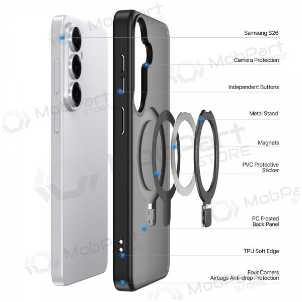 Samsung Galaxy S26 kotelo - Dux Ducis Yind Magnetic Stand (musta)