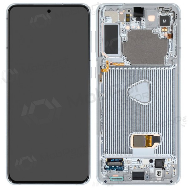 Ekranas Samsung G996 S21 Plus su lietimui jautriu stikliuku ja rėmeliu Phantom Silver alkuperäinen (service pack)