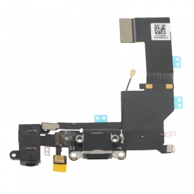 Apple iPhone 5S latauspistorasian ja mikrofonin liitin (latausliitin) (musta)
