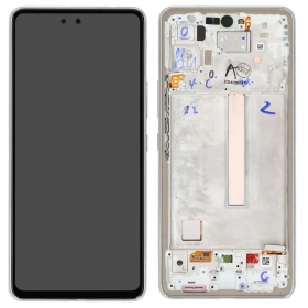 Samsung A536 Galaxy A53 5G 2022 näyttö (Awesome White) (kehyksellä) (service pack) (alkuperäinen)