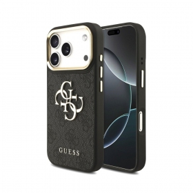 Apple iPhone 18 Pro Max kotelo - Guess PU Leather 4G Metal Logo Gold Frame