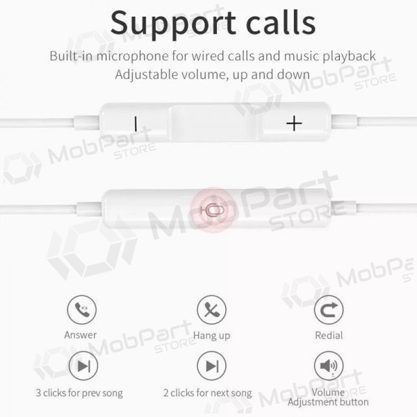 Handsfree HOCO L10 Type-C (valkoinen) Handsfree HOCO L10 Type-C (valkoinen)