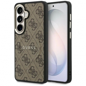 Samsung Galaxy S26 kotelo - Guess PU Leather 4G Gold Frame Magnetic (ruskea)