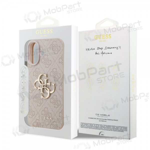 Apple iPhone 17 kotelo - Guess PU 4G Metal Logo (vaaleanpunainen)