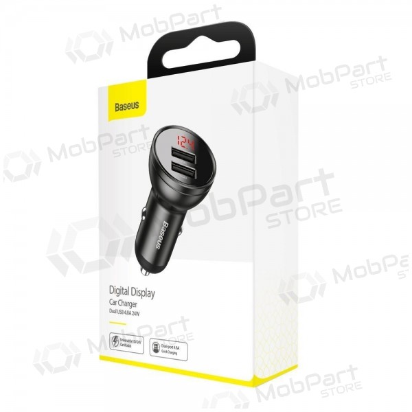 Autolaturi Baseus Digital Display CCBX-0G 24 W 2x USB-A musta
