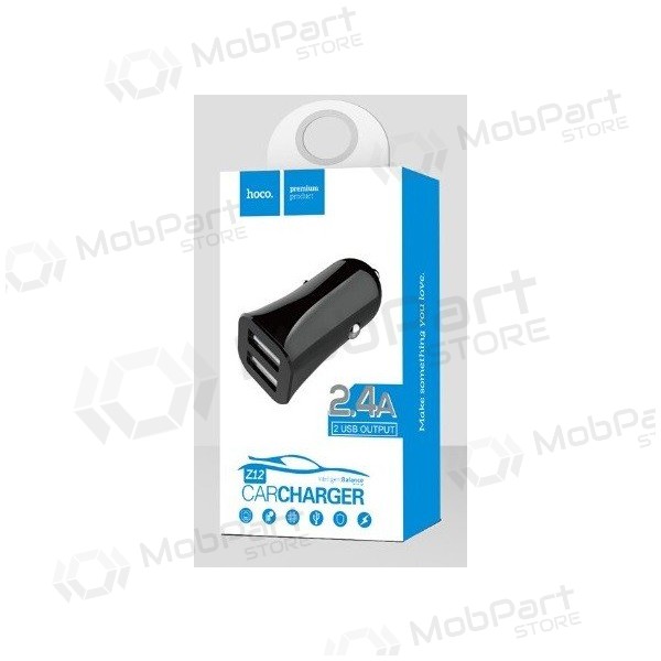 Autolaturi HOCO Z12 Elite Dual USB (5V 2.4A) (musta)