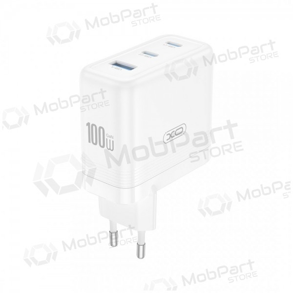 Puhelinlaturi XO CE35 100 W 2x USB-C + USB-A valkoinen