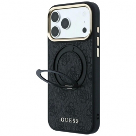 Apple iPhone 18 Pro Max kotelo - Guess PU 4G Ring Stand MagSafe