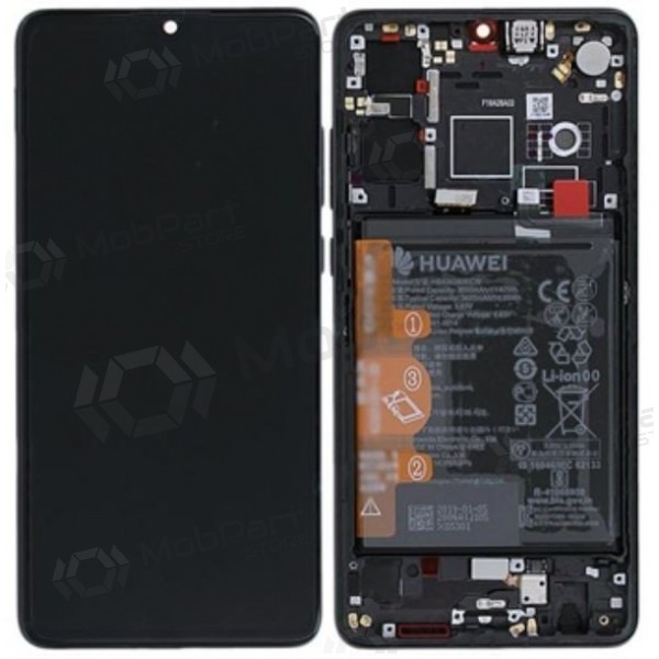 Huawei P30 (2019) näyttö (musta) (kehyksellä ja paristo) (service pack) (alkuperäinen)