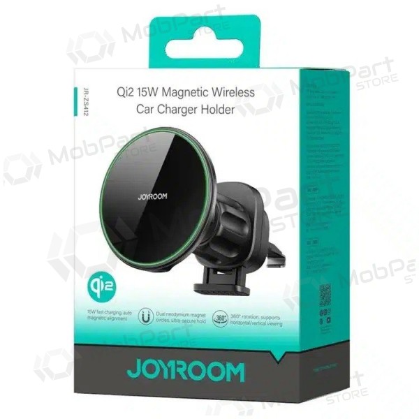Automobilinis laikiklis-laturi Joyroom JR-ZS412 Qi2 MagSafe 15W musta